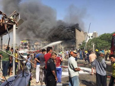 وكالة انباء براثا تنشر الصور الاولية للتفجير الارهابي الذي وقع في كربلاء المقدسة